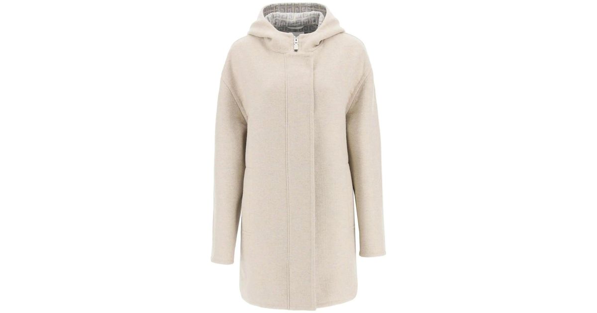 Givenchy Duffle Wool Coat in Natural Lyst
