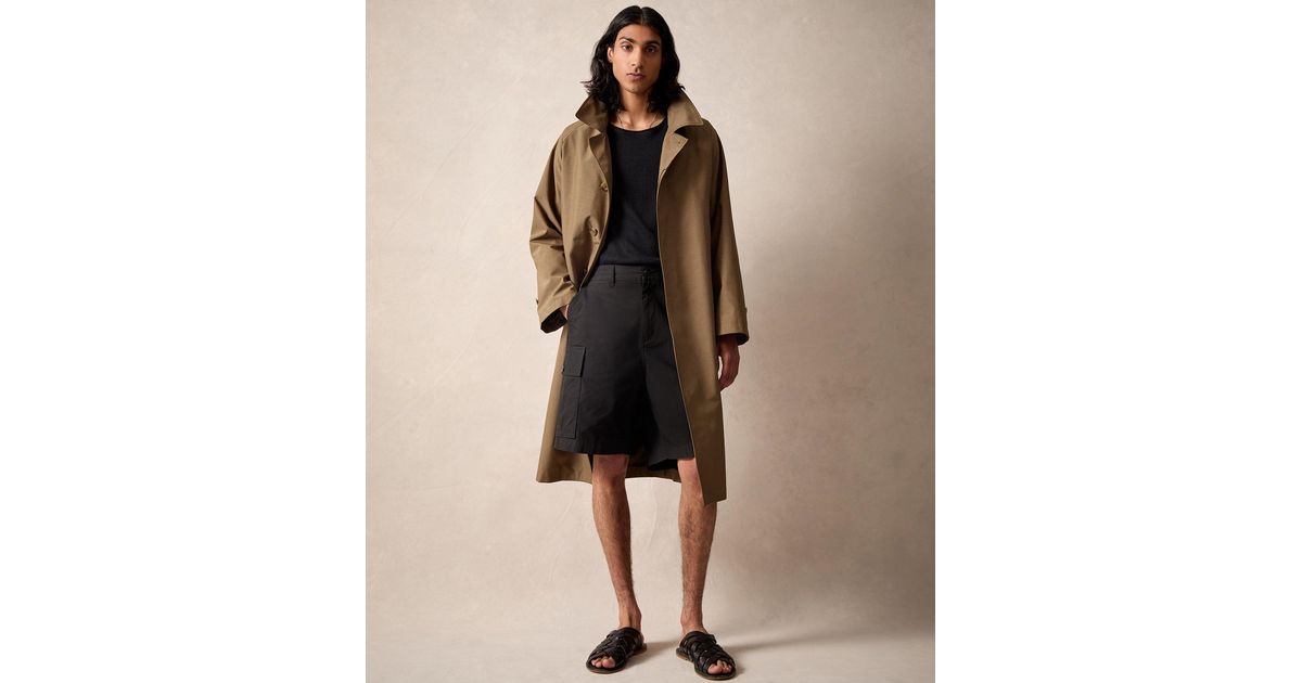 Todd Snyder Italian Belted Balmacaan Trenchcoat in Brown for Men | Lyst