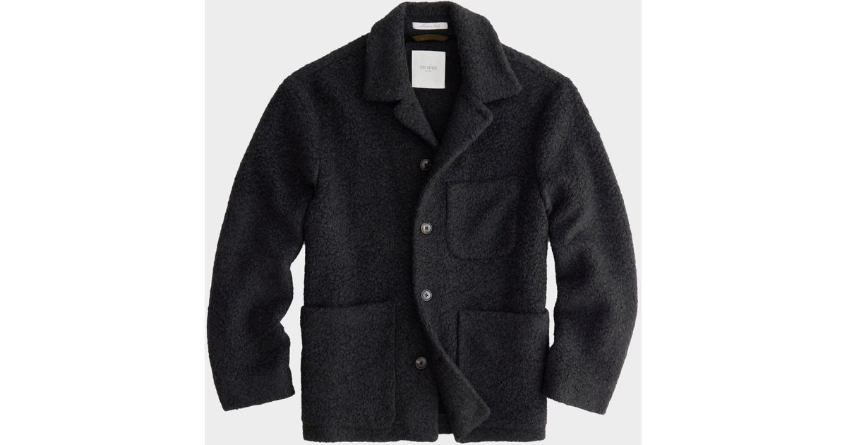 Todd Snyder Italian Cashmere Chore Coat in Black for Men | Lyst
