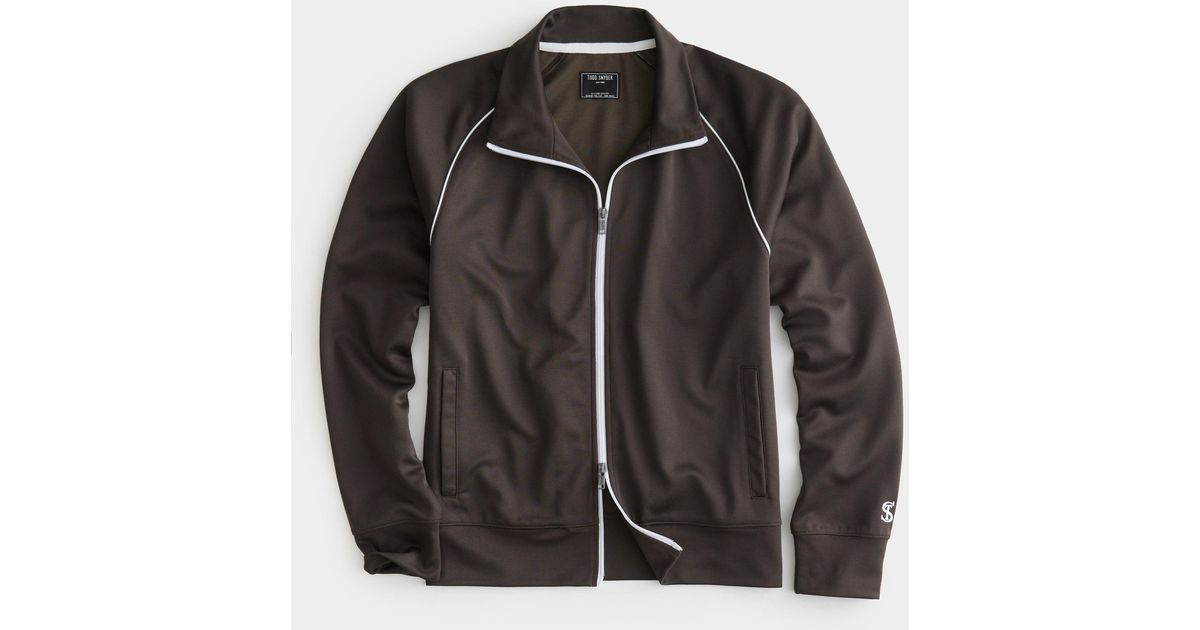 Todd Snyder Knit Track Jacket in Black for Men | Lyst