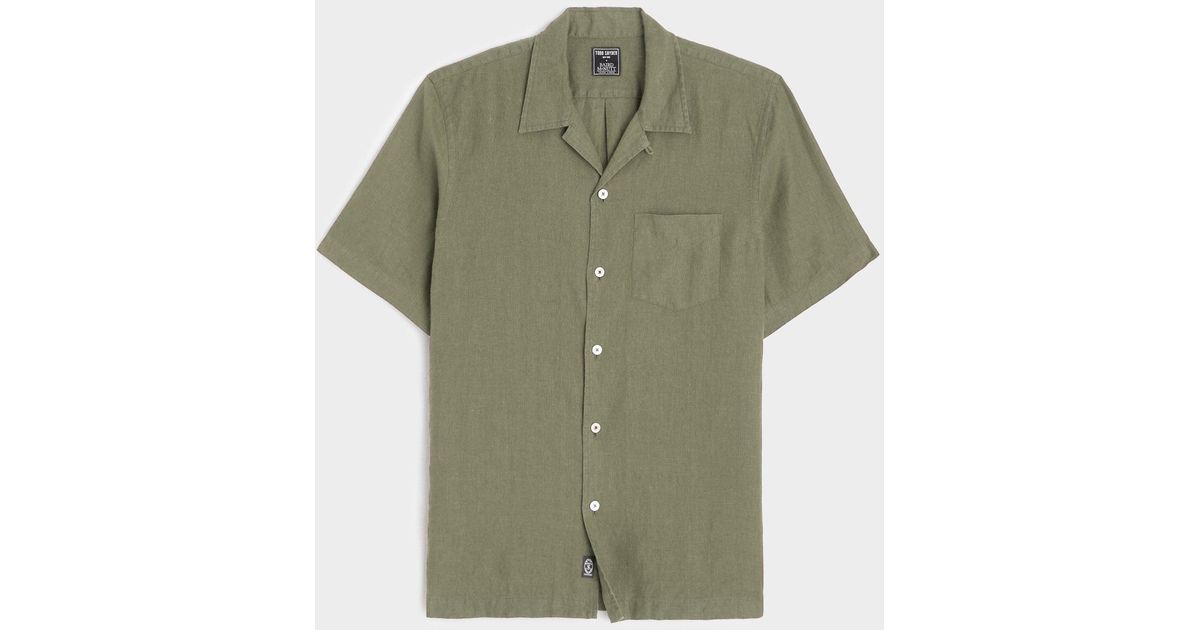 Todd Snyder Sea Soft Irish Linen Camp Collar Shirt in Green for Men | Lyst