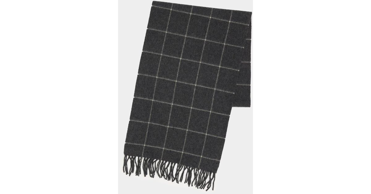 Todd Snyder + Joshua Ellis Todd Snyder X Joshua Ellis Cashmere Windowpane Scarf In Steel in ...