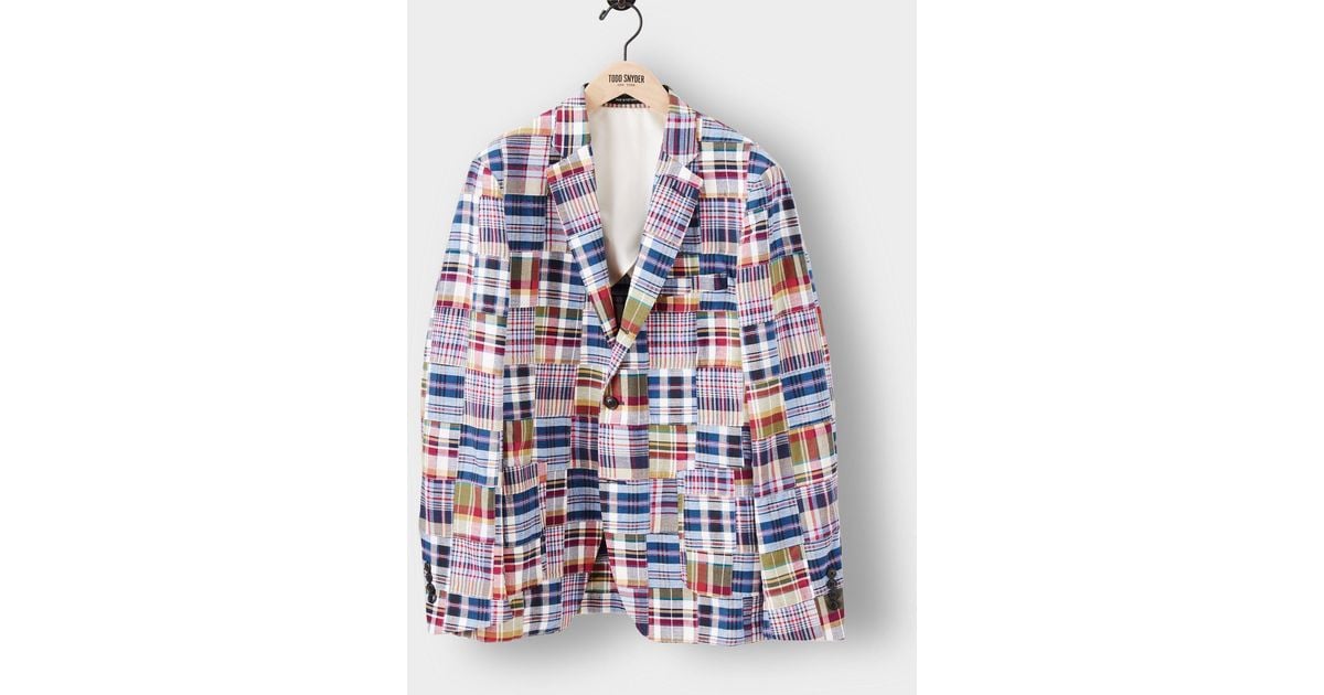 Todd Snyder Canvas Patchwork Madras Madison Sportcoat in Blue for Men | Lyst