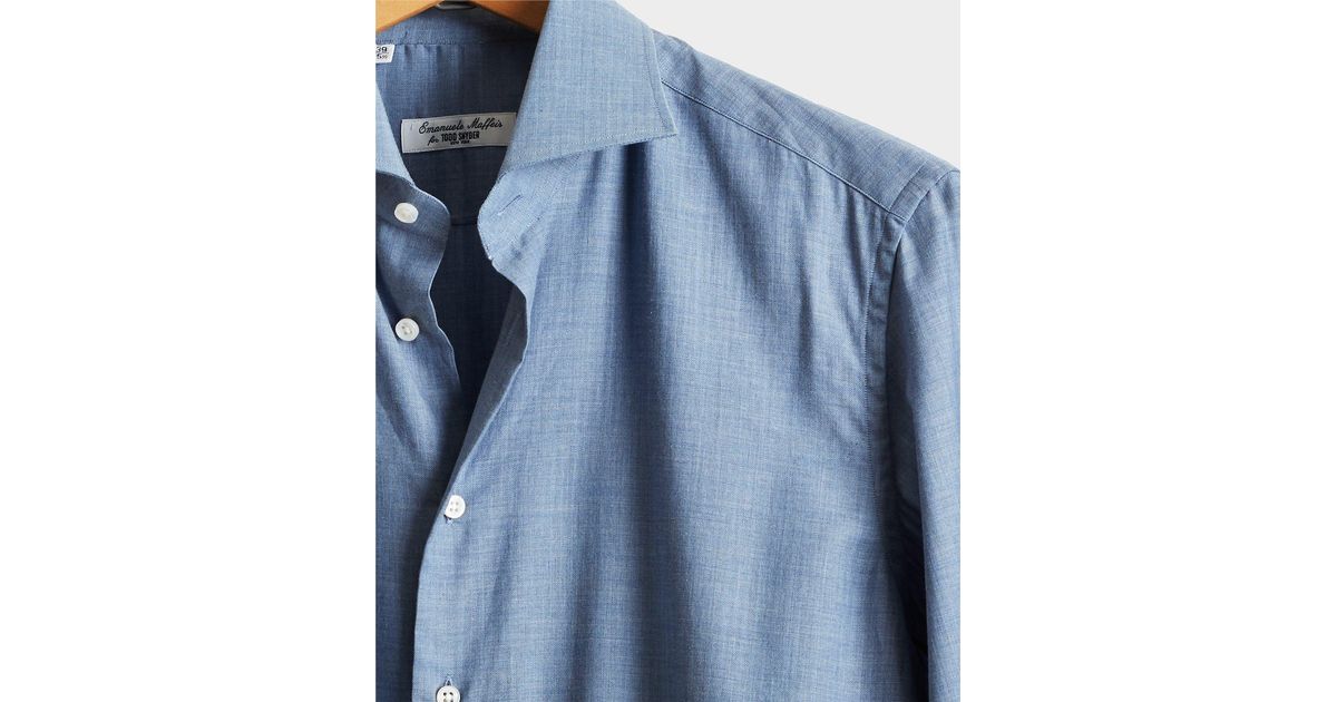 Todd Snyder Camiceria E. Maffeis Solid Cotton Dress Shirt In Blue for ...