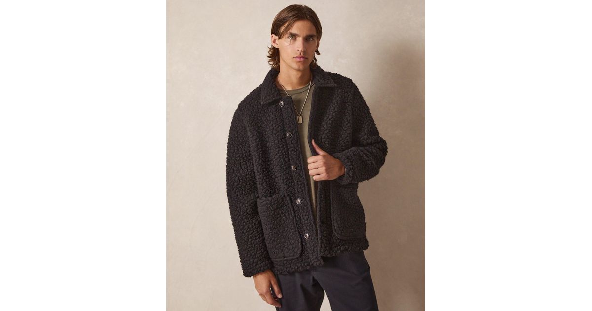 Todd Snyder Sherpa Chore Jacket in Black for Men | Lyst