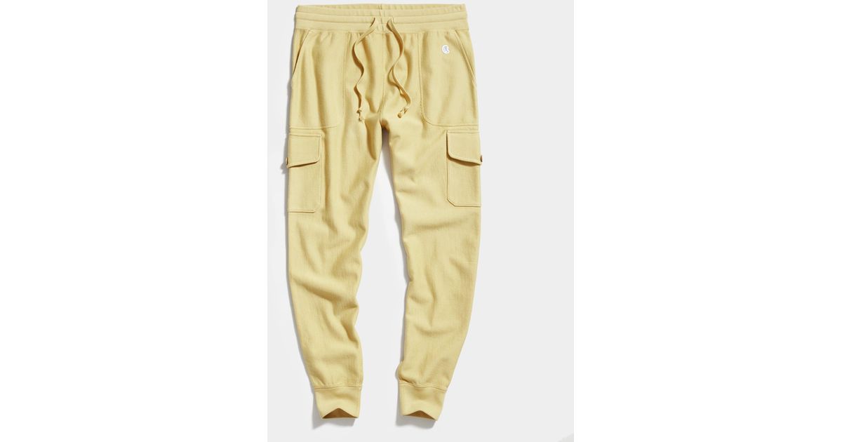 Todd Snyder Fleece Utility Cargo Sweatpant in Yellow for Men - Lyst