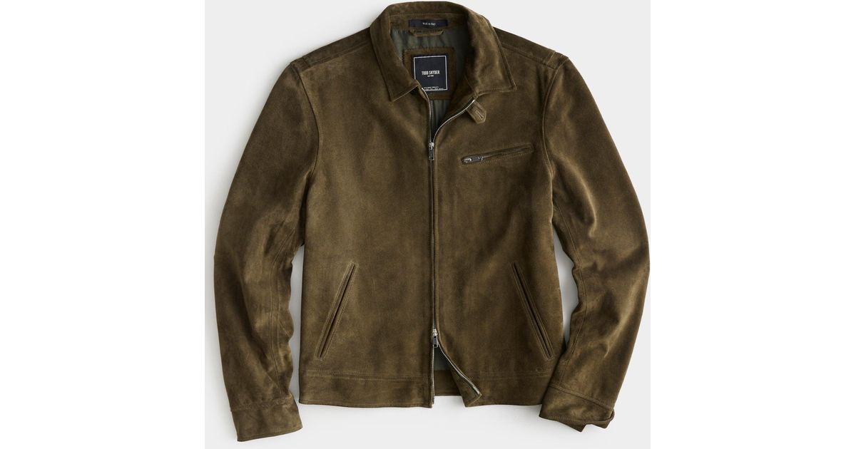 Todd Snyder Italian Suede Dean Jacket in Green for Men | Lyst