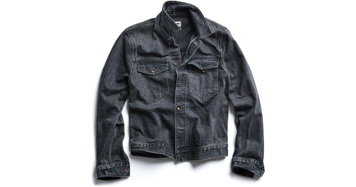 Todd Snyder Japanese Stretch Selvedge Destroyed Black Wash Denim Jacket for  Men - Lyst