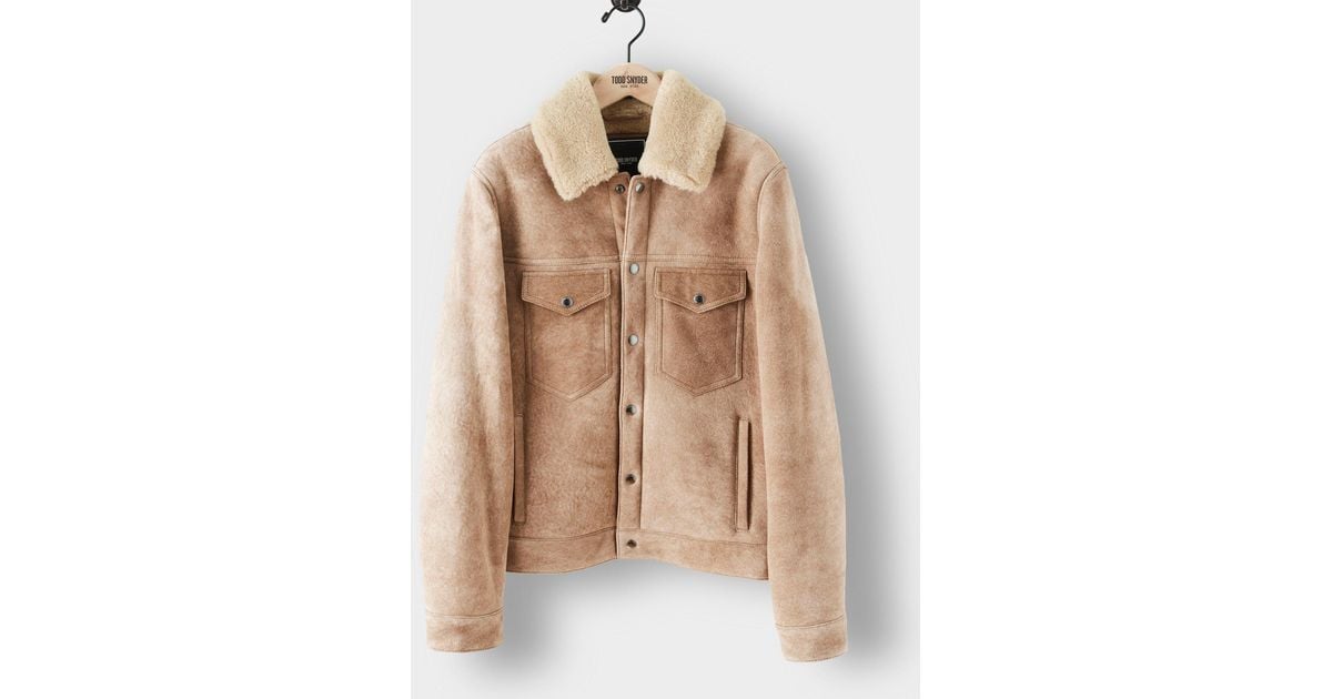 Todd Snyder Italian Shearling Suede Dylan Jacket for Men | Lyst