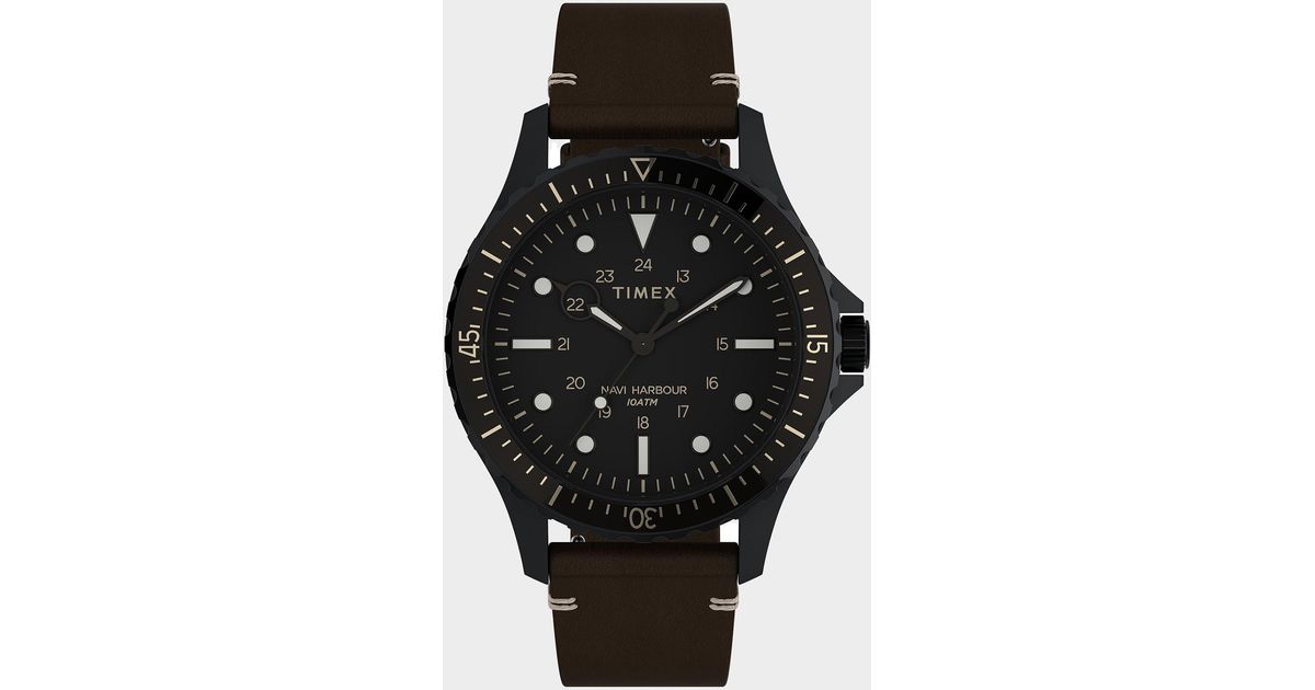 Timex Navi Xl 3-hand 41mm Black Case Black Dial for Men | Lyst