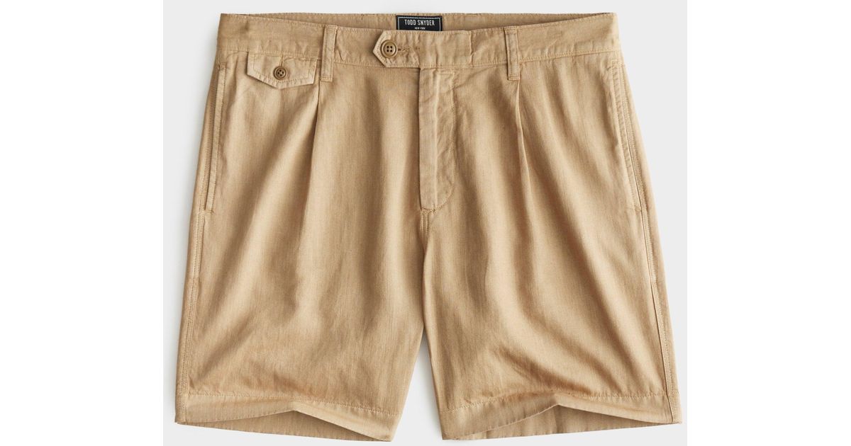 Todd Snyder 7" Pleated Hudson Short in Natural for Men Lyst