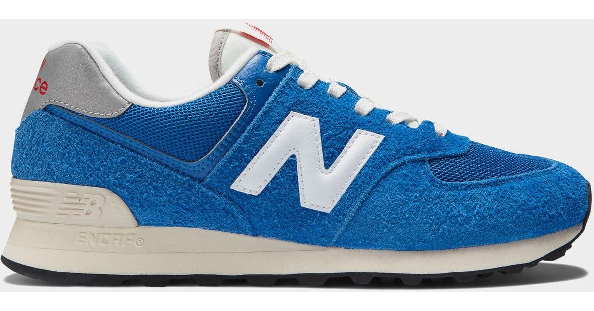 New Balance 574 Blue With White for Men | Lyst