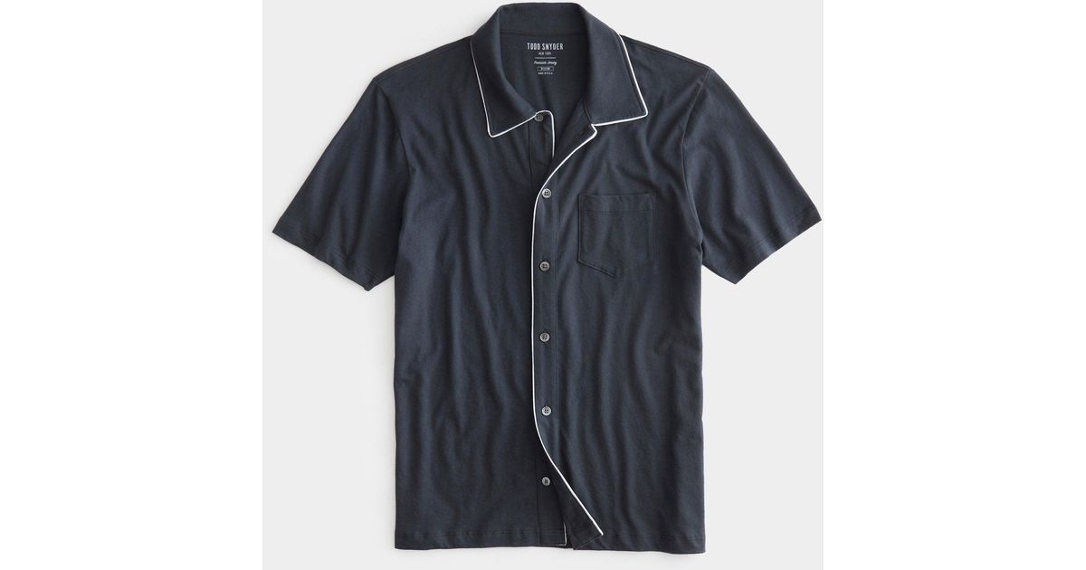 Todd Snyder Made In L.a. Montauk Tipped Full Placket Polo in Blue for ...