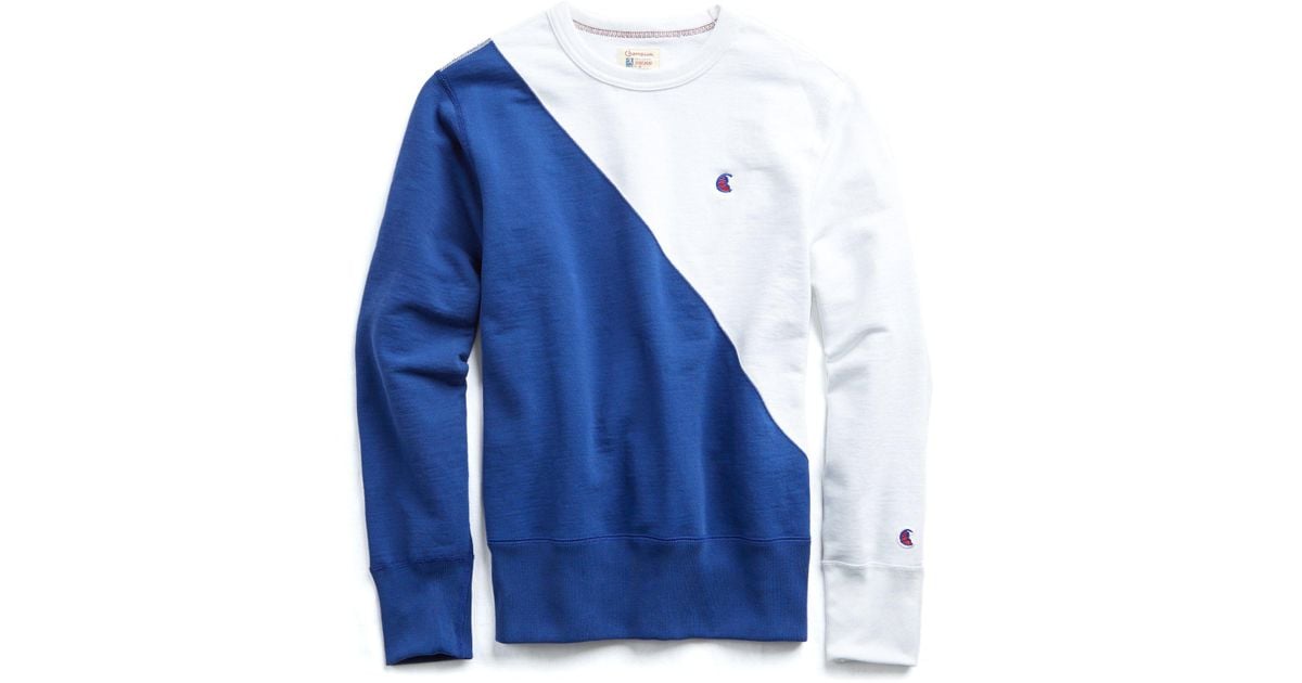 champion diagonal color block sweatshirt