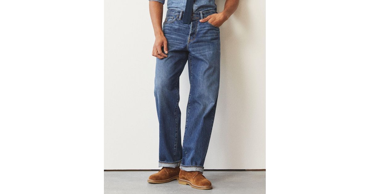 Todd Snyder Relaxed Fit Selvedge Jean in Darned Patch Wash