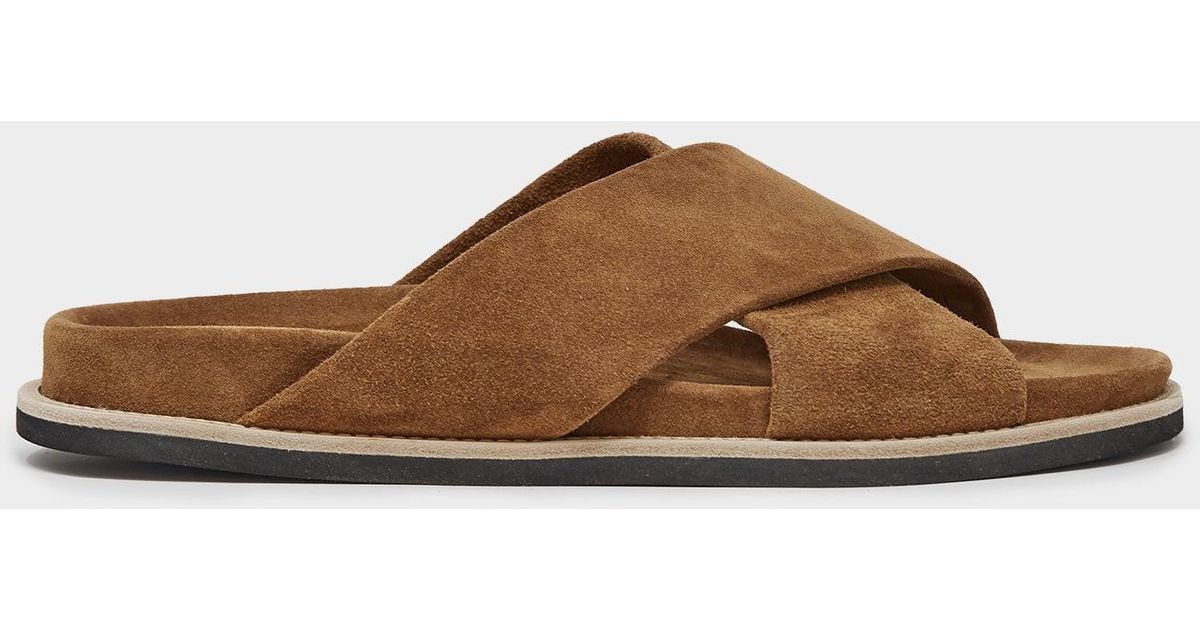 Todd Snyder Nomad Suede Crossover Sandal in Brown for Men | Lyst