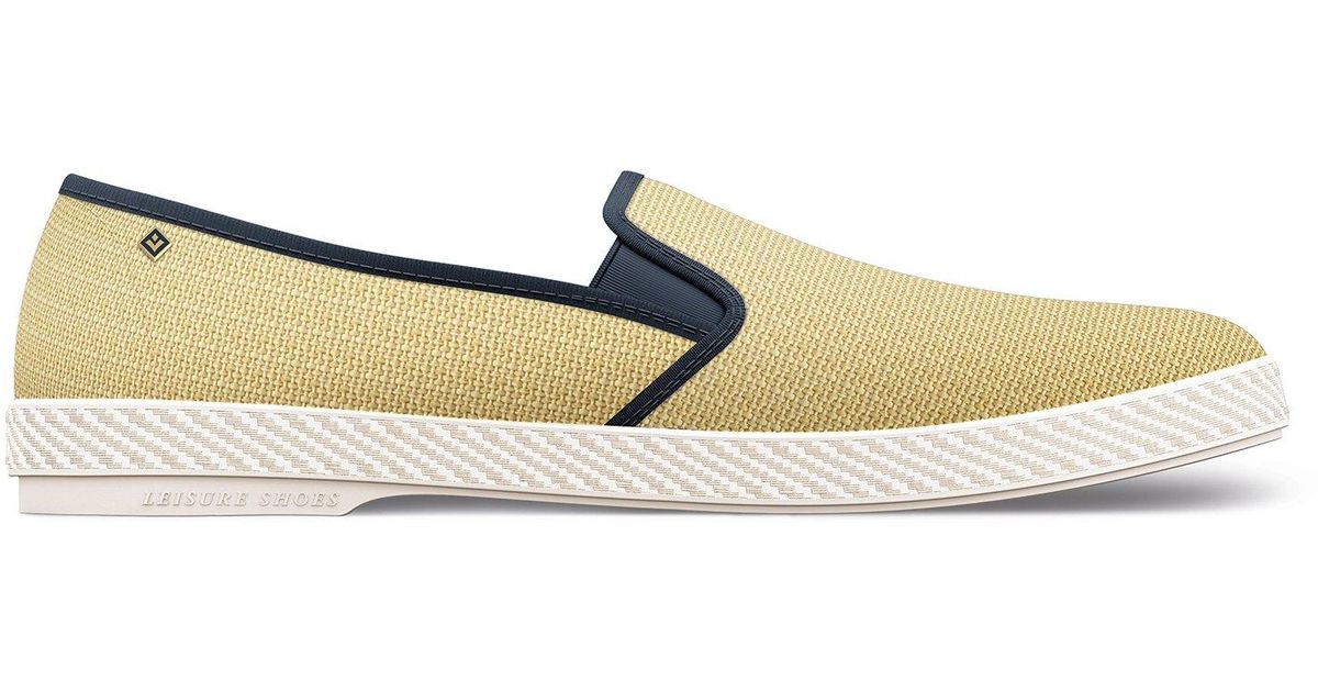 Rivieras Synthetic Montecristi Raffia Leisure Shoe In Navy in Blue for