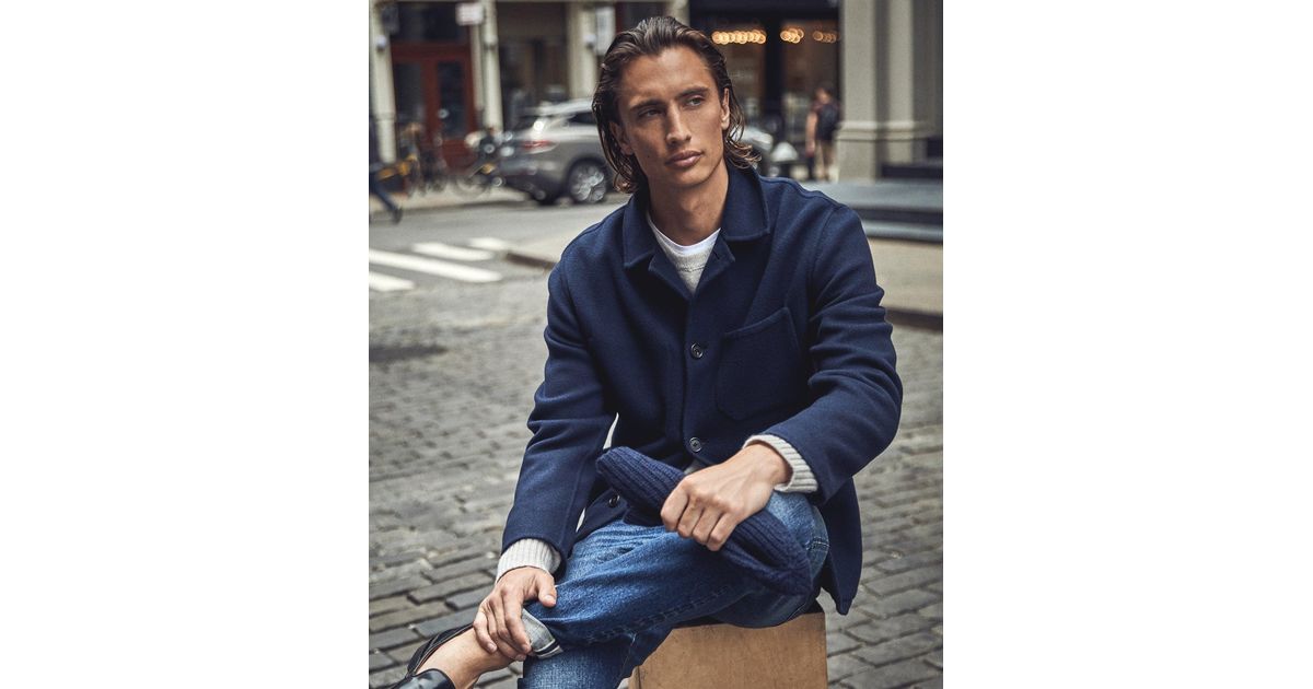 Todd Snyder Italian Cashmere Chore Coat in Blue for Men | Lyst
