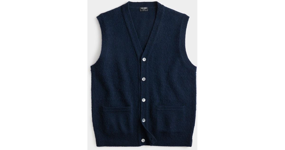 Todd Snyder Cambridge Cardigan Vest in Blue for Men | Lyst