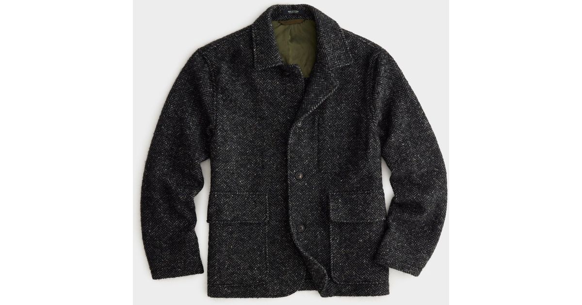 Todd Snyder Italian Wool Walking Jacket in Black for Men | Lyst