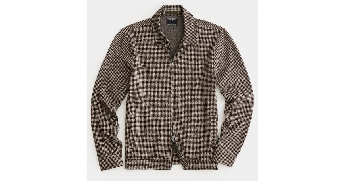 Todd Snyder Houndstooth Zip Deck Jacket in Brown for Men Lyst Canada