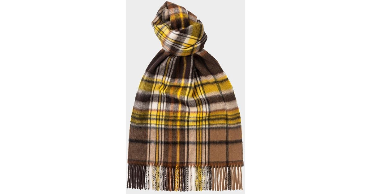 Todd Snyder + Joshua Ellis Todd Snyder X Joshua Ellis Cashmere Tweed Scarf in Yellow for Men | Lyst