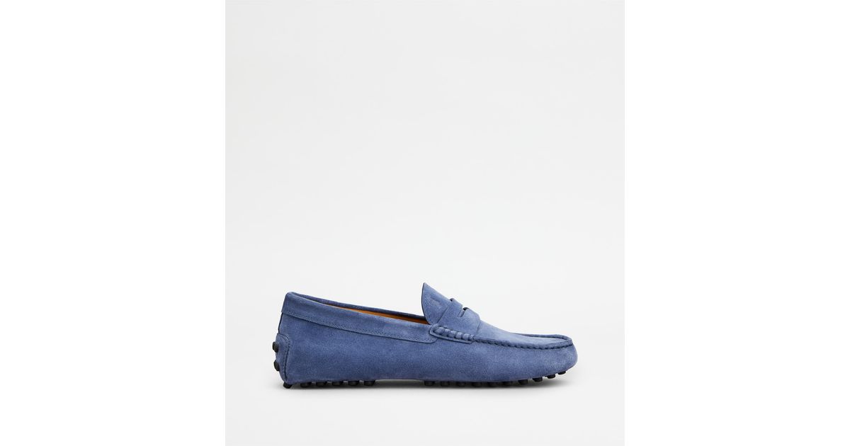 NEW TOD\'S men\'s gommino leather loafers in ek0 blue Tod main image 2