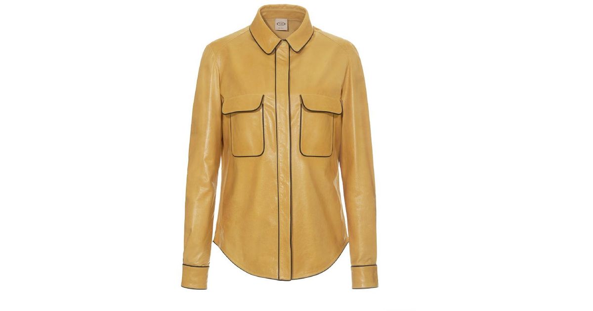 Yellow leather shirt Clearance