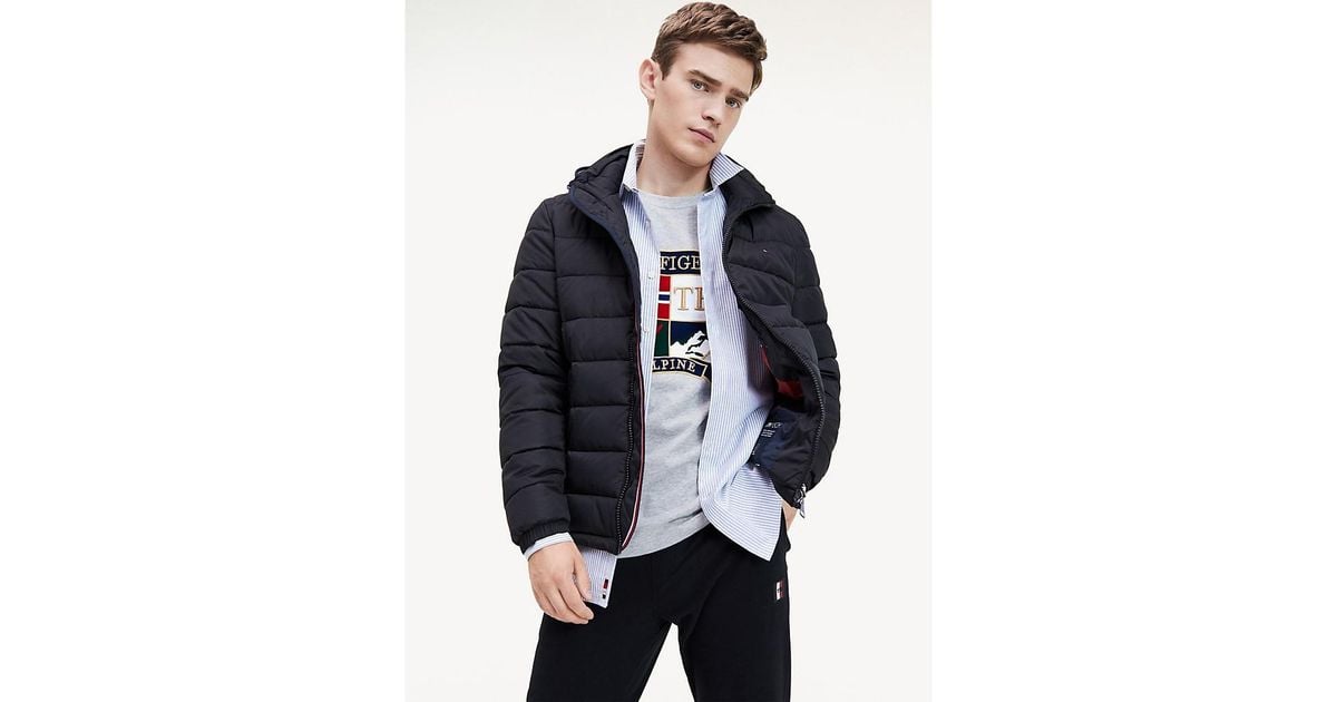 tommy hilfiger tech quilted hooded jacket