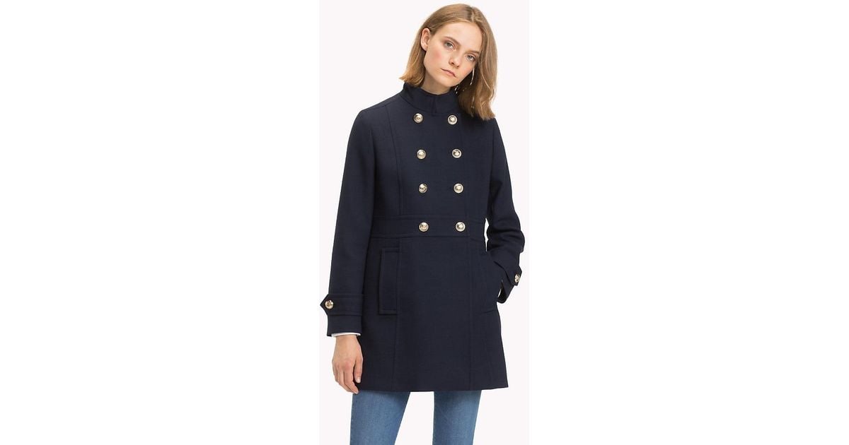 tommy hilfiger long buttoned trench coat