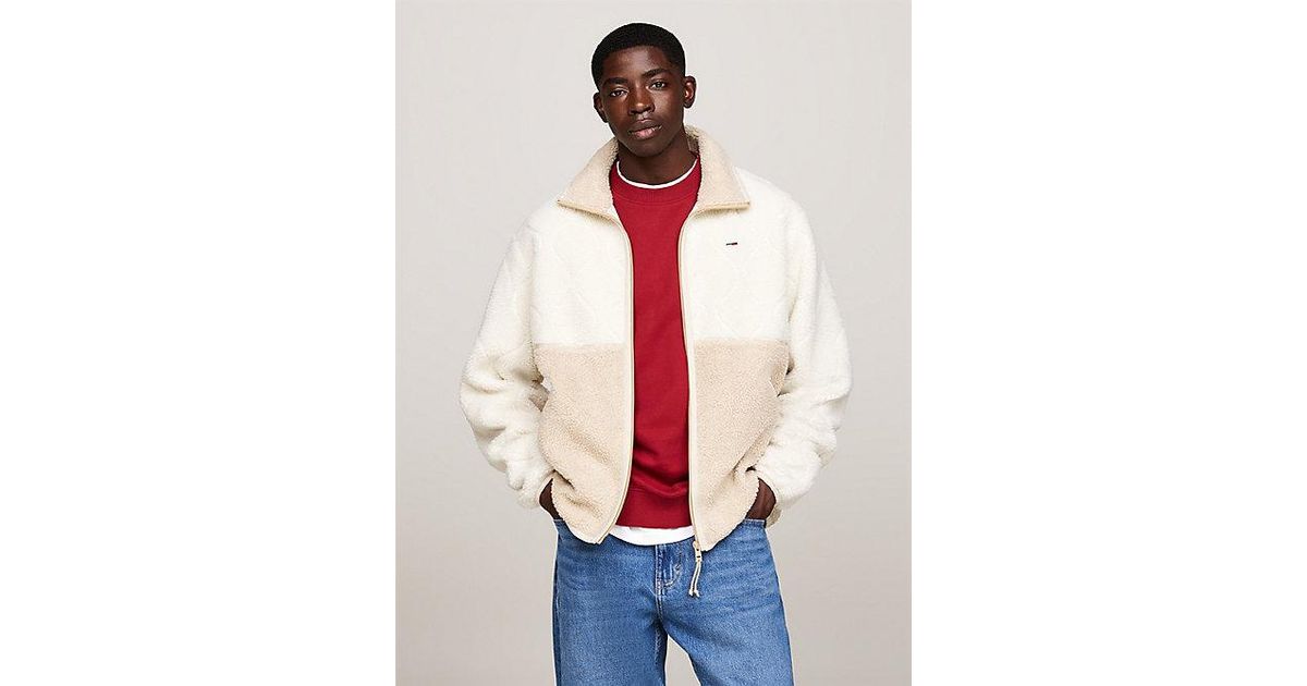 Teddy Jacket Tommy Jeans Jacke Beige TJM Teddy Essential Jacket By