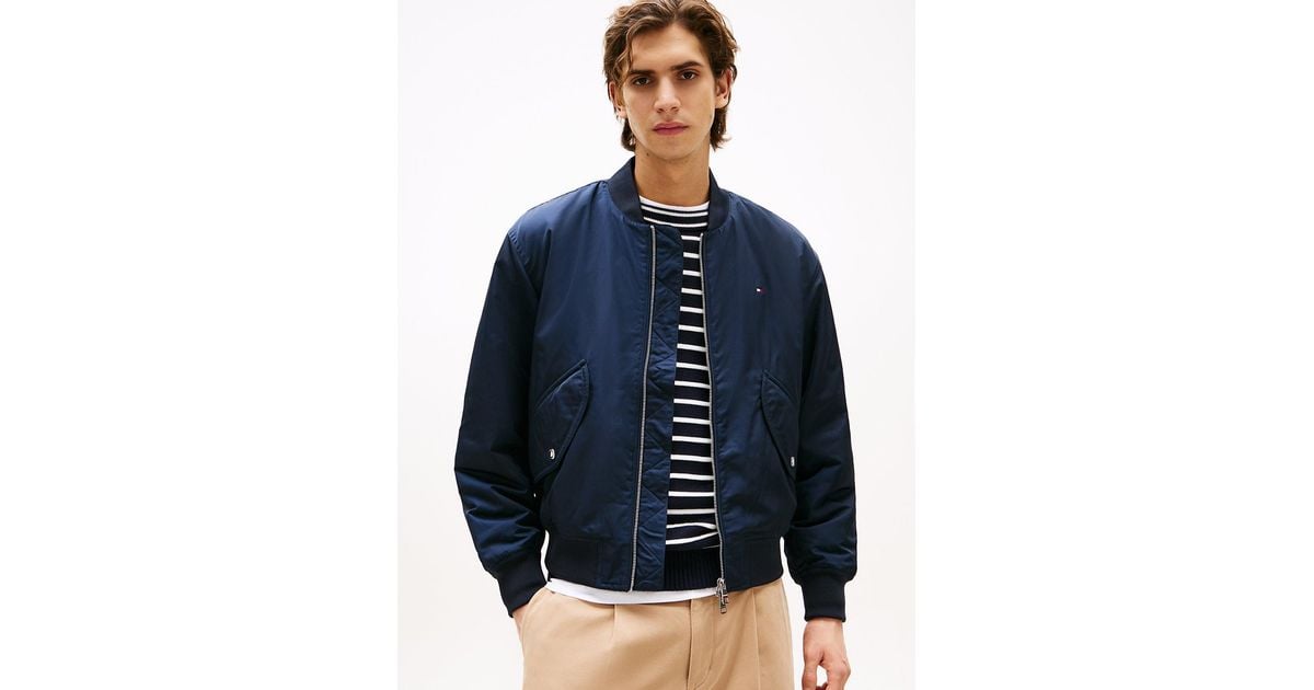 Tommy Hilfiger Water Repellent Thermal Bomber Jacket in Blue for