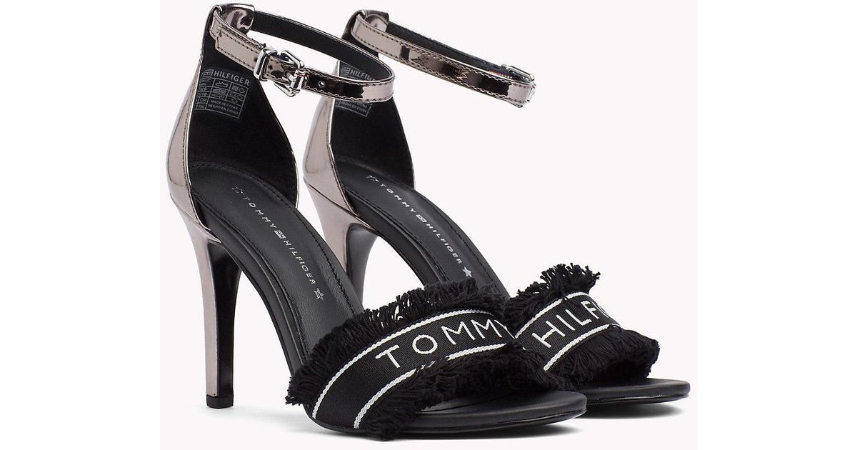 tommy hilfiger mirror metallic heeled sandal