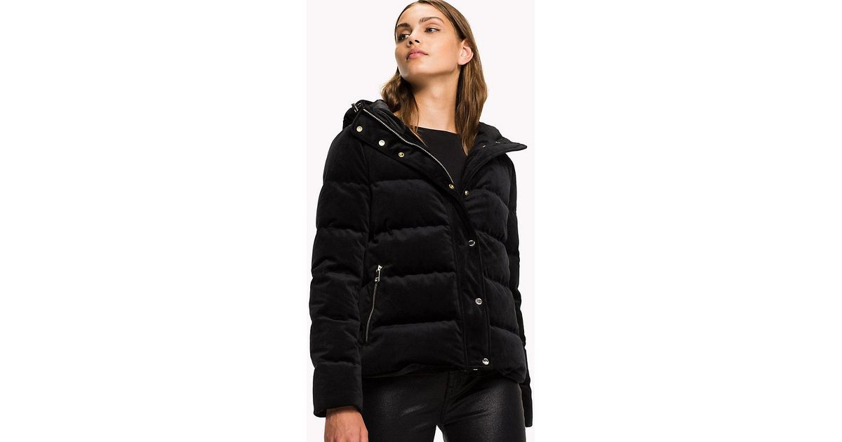 tommy hilfiger noemi velvet puffer