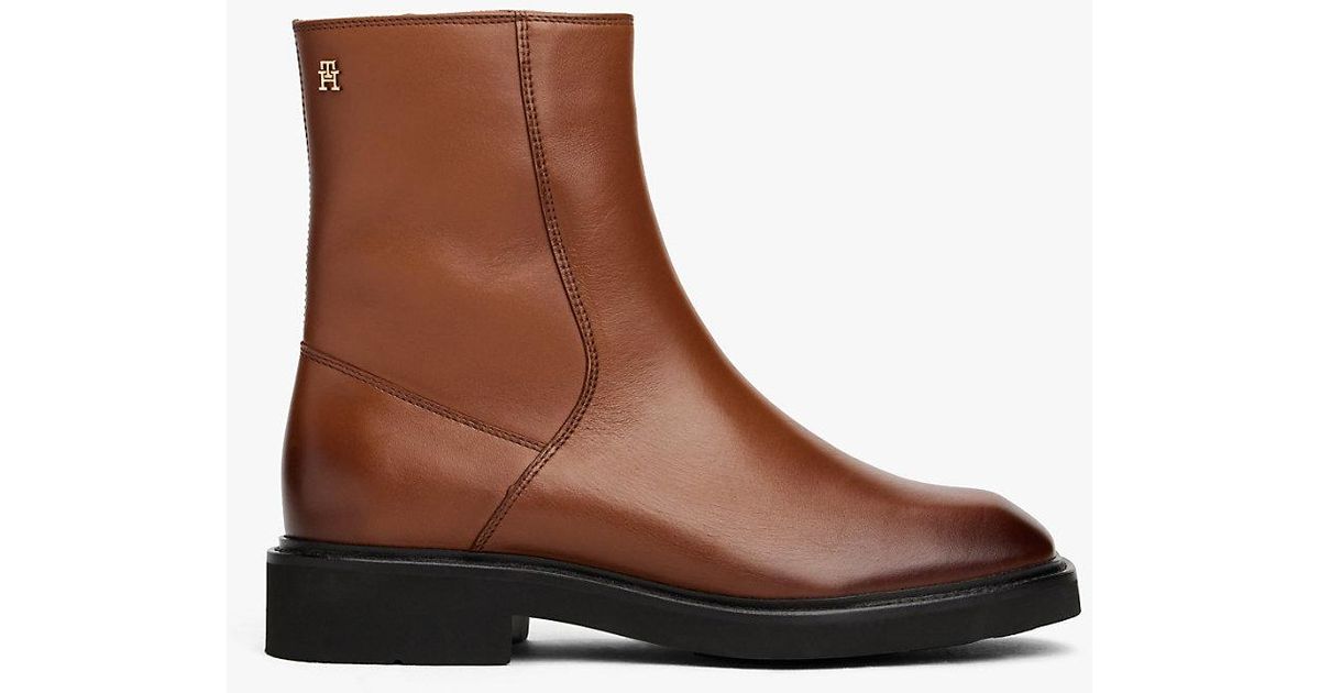 Talon Carré Botte Tommy Hilfiger Femme Marron TOMMY HILFIGER