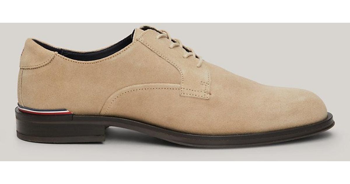 Tommy Hilfiger Suede Derby Shoes in Natural for Men | Lyst UK