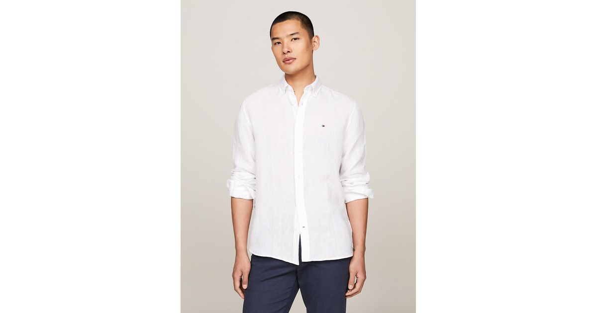 Chemise lin tommy hilfiger sale