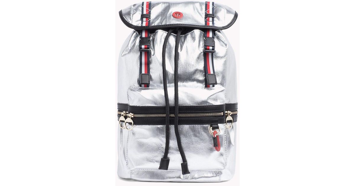 tommy hilfiger metallic backpack