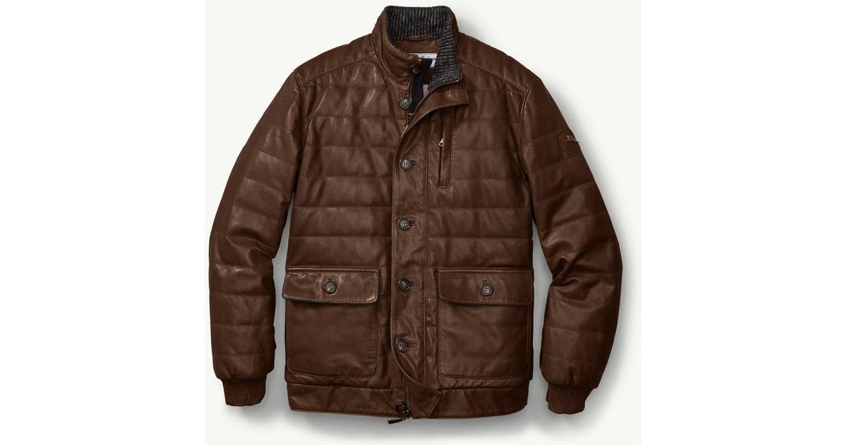 Tommy Bahama Snowside Leather Bomber 