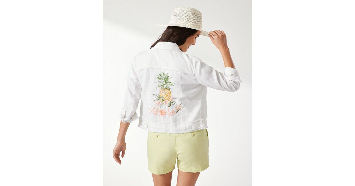 Tommy Bahama Two Palms Pineapple Paradise Linen Rawedge Jacket in