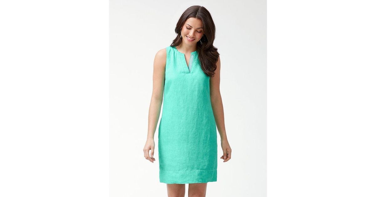 sea glass linen shift dress
