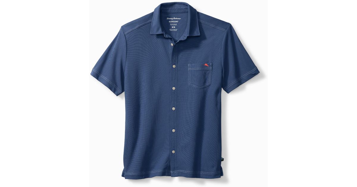 Tommy Bahama Cotton Emfielder Knit Camp Shirt in Blue for Men - Lyst