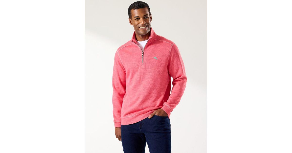 Tommy Bahama Tobago Bay Half-zip Sweatshirt in Red for Men | Lyst