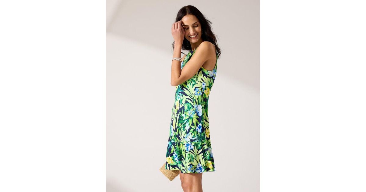 Tommy Bahama Darcy Tropical Retreat Flounce Dress in Green | Lyst