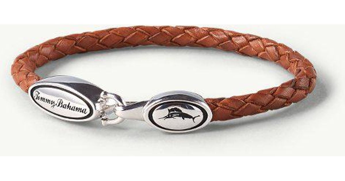 Tommy Bahama Leather Bolo Braided Cord 