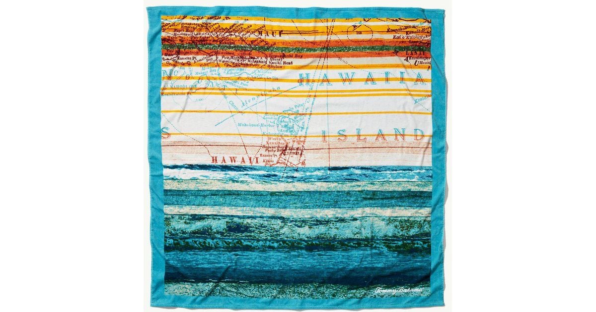 Tommy Bahama Cotton Map Print Beach Blanket in Blue Lyst