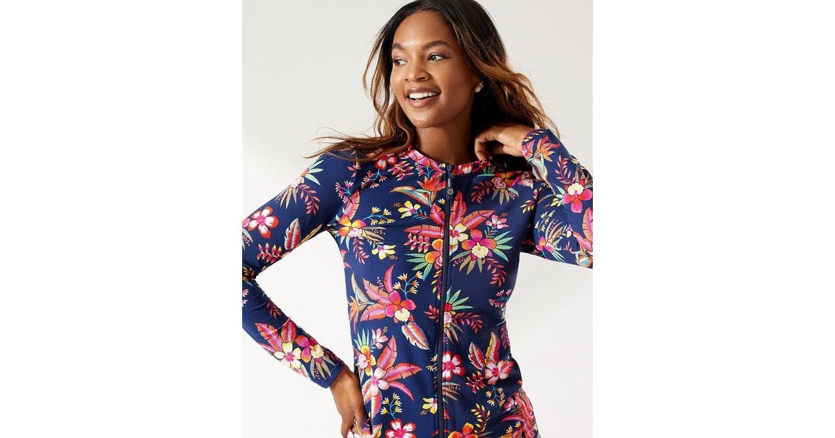 Tommy Bahama Synthetic Island Cays Tropical Rash Guard in Blue Lyst