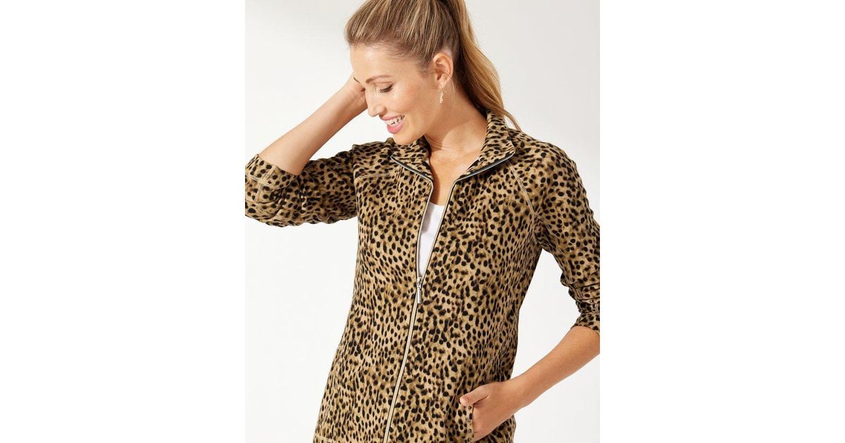 Tommy Bahama Cotton Aruba Lagoon Leopard Full-zip Sweatshirt | Lyst