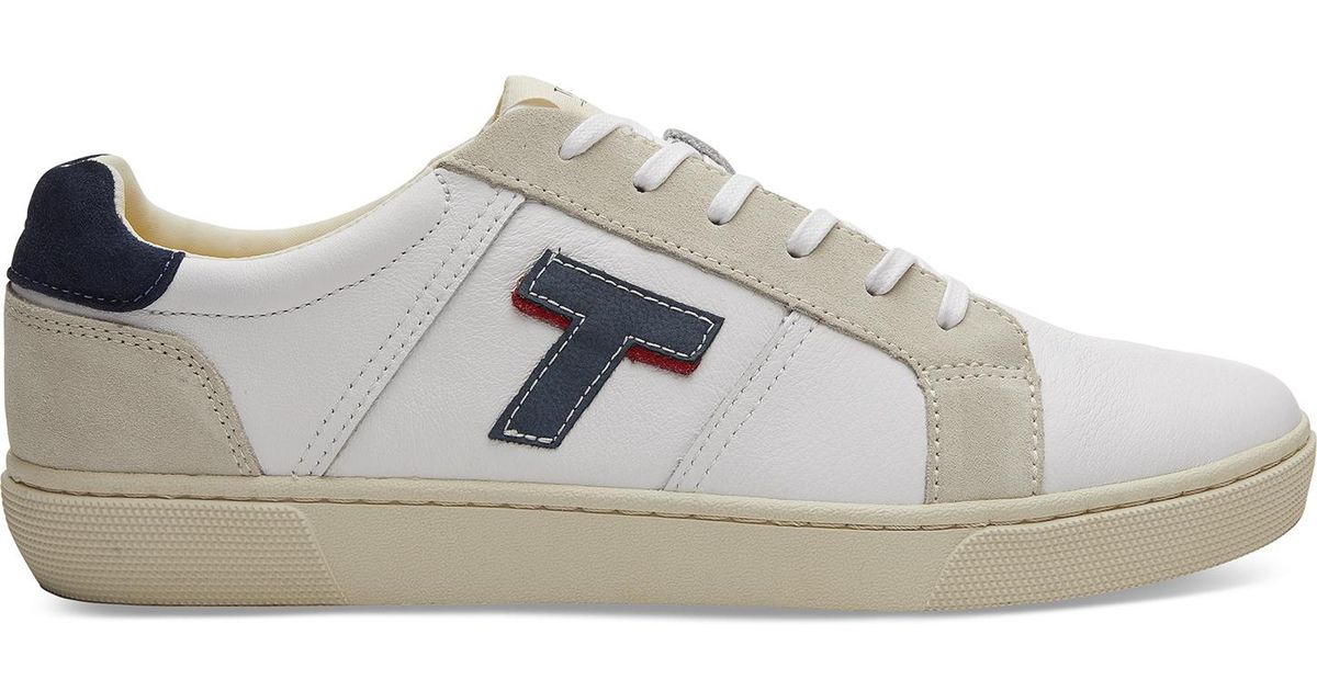 toms white leather sneakers