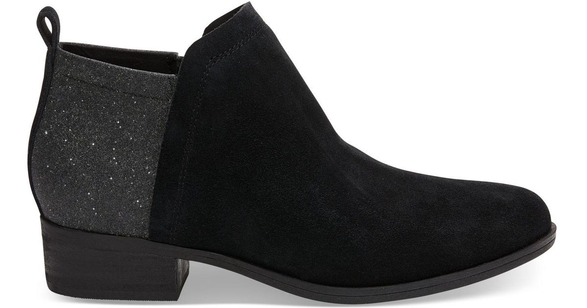 TOMS Black Suede And Glimmer Women's 